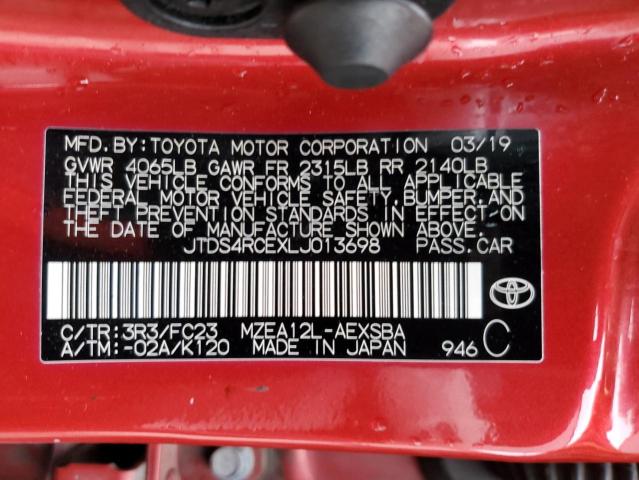 2020 TOYOTA COROLLA SE JTDS4RCEXLJ013698