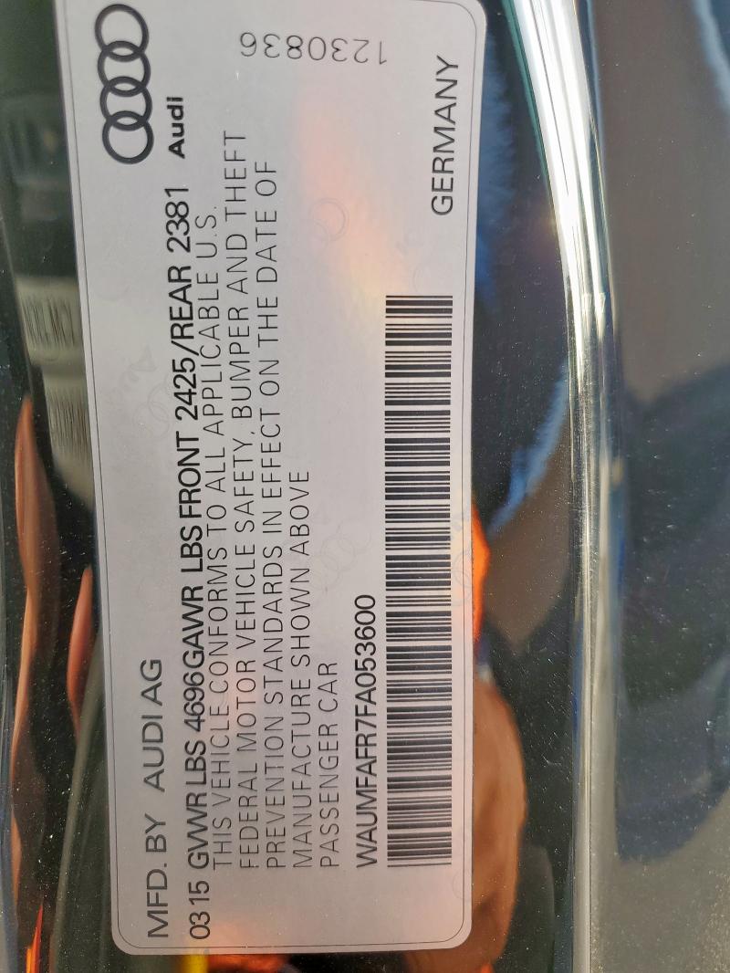 2015 AUDI A5 PREMIUM WAUMFAFR7FA053600