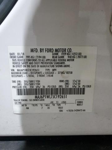 2018 FORD ECOSPORT T MAJ6P1WL7JC192651