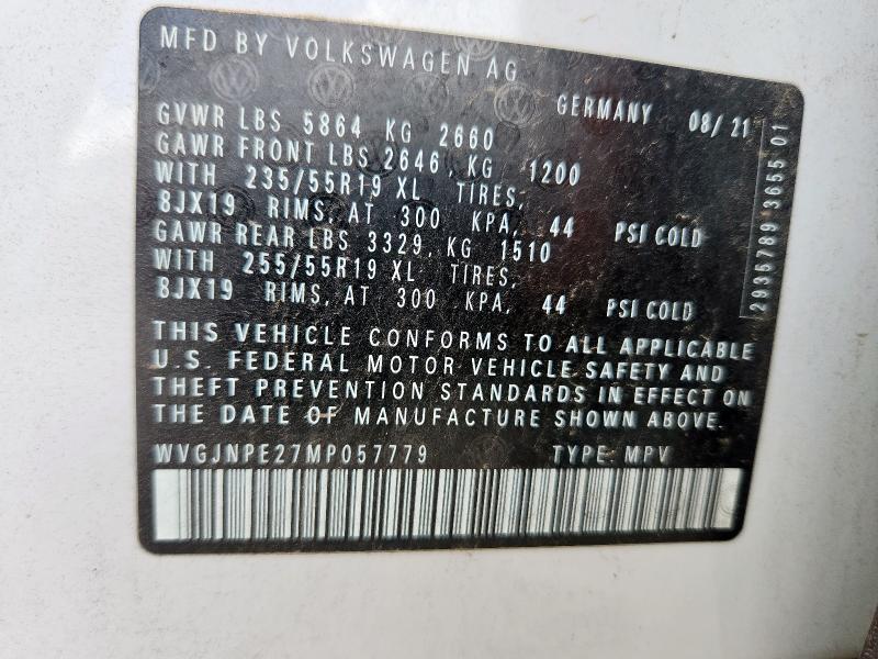 2021 VOLKSWAGEN ID.4 PRO WVGJNPE27MP057779