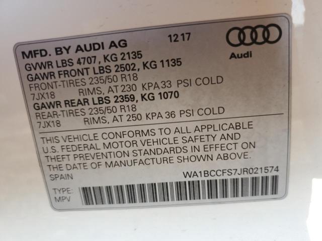 2018 AUDI Q3 PREMIUM - WA1BCCFS7JR021574