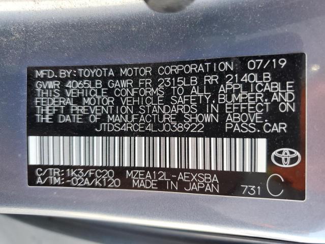 2020 TOYOTA COROLLA SE - JTDS4RCE4LJ038922