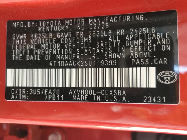 2025 TOYOTA CAMRY XSE - 4T1DAACK2SU119399