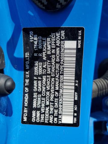 2021 HONDA CIVIC TYPE-R TOURING SHHFK8G70MU201506