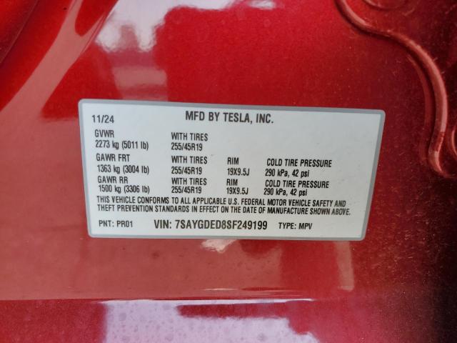 2025 TESLA MODEL Y 7SAYGDED8SF249199