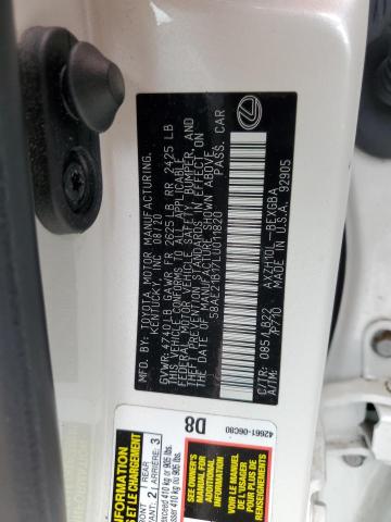 2020 LEXUS ES 300H LU 58AE21B17LU011820