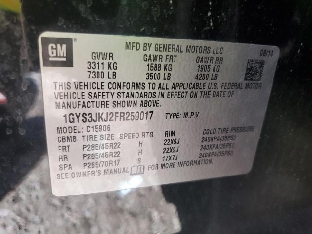 2015 CADILLAC ESCALADE ESV PREMIUM 1GYS3JKJ2FR259017