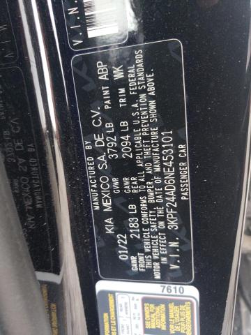 3KPF24AD6NE453101 2022 KIA FORTE