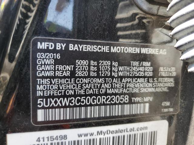 2016 BMW X4 XDRIVE2 5UXXW3C50G0R23058