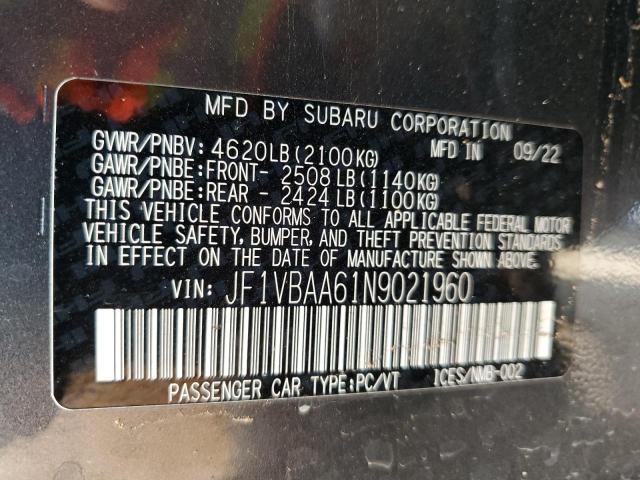2022 SUBARU WRX - JF1VBAA61N9021960