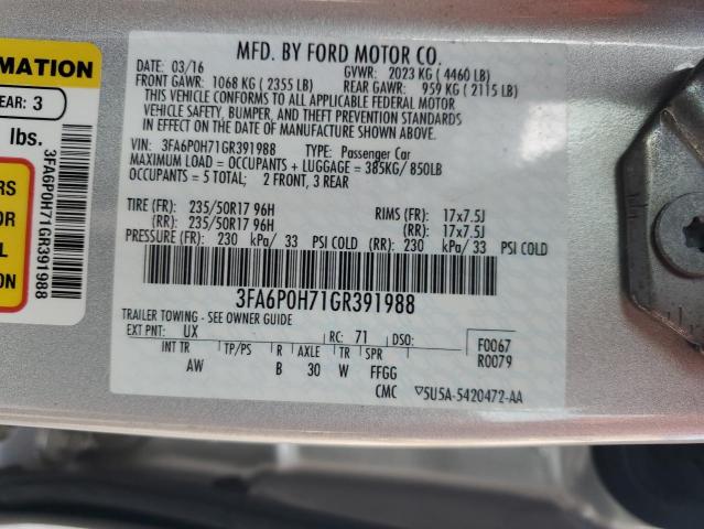 2016 FORD FUSION SE - 3FA6P0H71GR391988