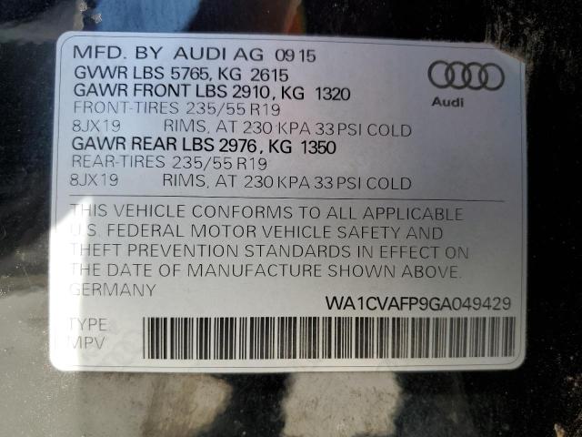 2016 AUDI Q5 TDI PRE WA1CVAFP9GA049429