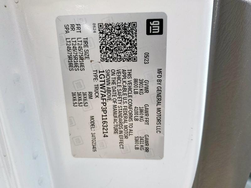 2023 GMC SAVANA G25 1GTW7AFP3P1163214
