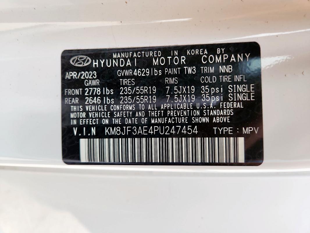 2023 HYUNDAI TUCSON N L KM8JF3AE4PU247454