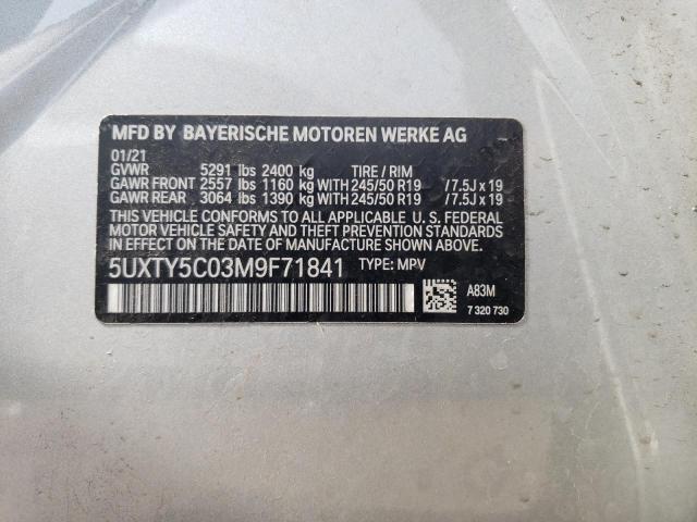 2021 BMW X3 XDRIVE3 - 5UXTY5C03M9F71841