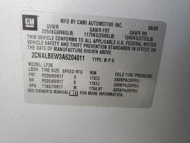 2CNALBEW3A6204011 2010 CHEVROLET EQUINOX