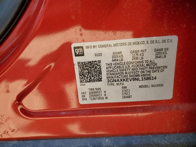 2022 CHEVROLET EQUINOX LT 3GNAXKEV9NL158614