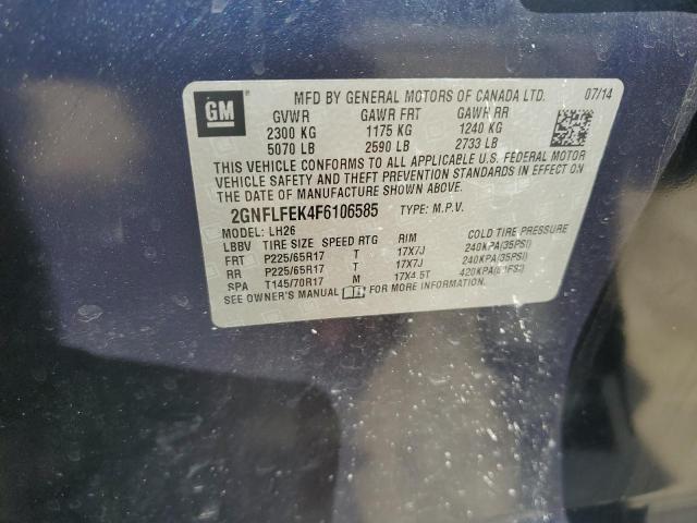 2015 CHEVROLET EQUINOX LT - 2GNFLFEK4F6106585