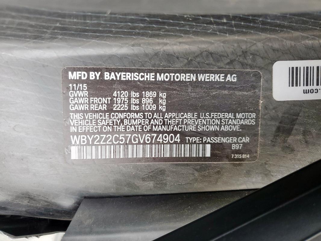 2016 BMW I8 - WBY2Z2C57GV674904