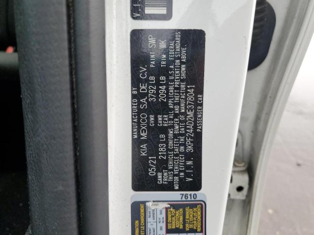 2021 KIA FORTE FE - 3KPF24AD2ME378041