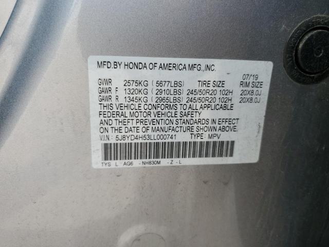 2020 ACURA MDX TECHNO 5J8YD4H53LL000741
