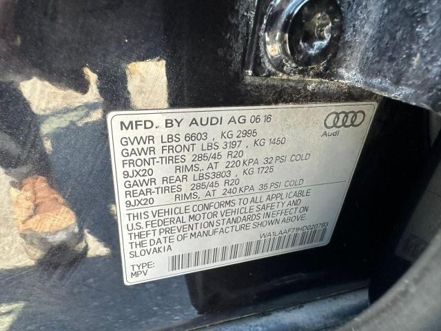 2017 AUDI Q7 PREMIUM WA1LAAF71HD020793