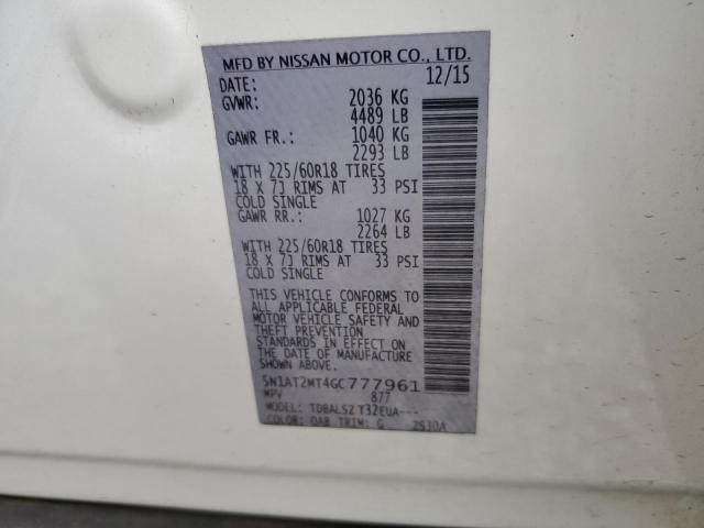 2016 NISSAN ROGUE S - 5N1AT2MT4GC777961