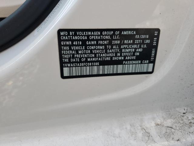 2015 VOLKSWAGEN PASSAT S 1VWAS7A35FC081095