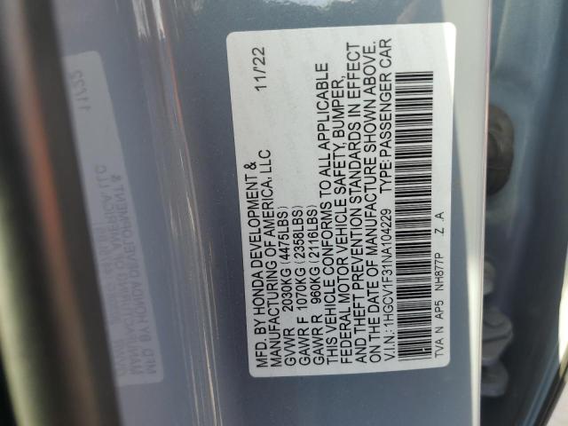 2022 HONDA ACCORD SPO - 1HGCV1F31NA104229