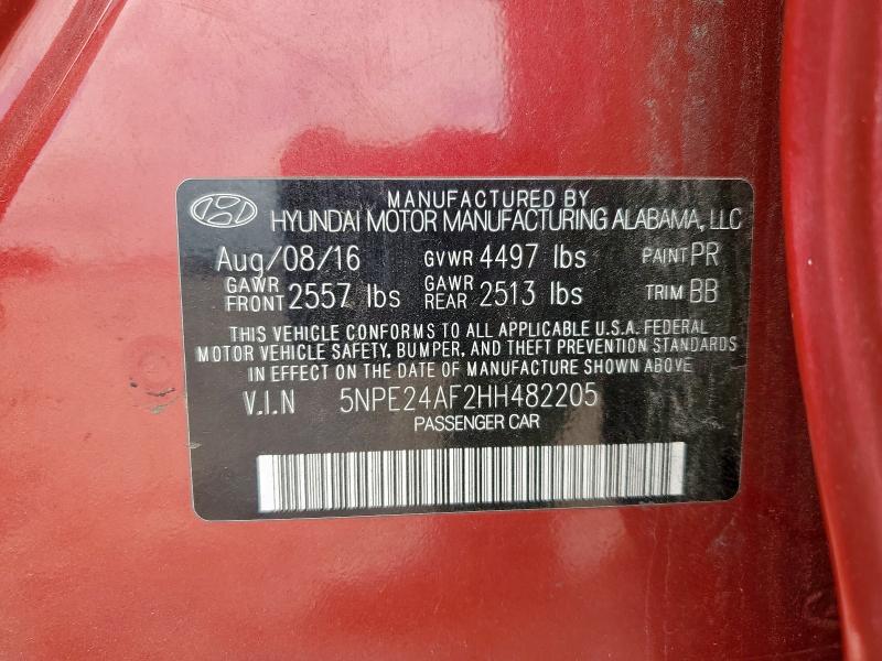 2017 HYUNDAI SONATA SE - 5NPE24AF2HH482205