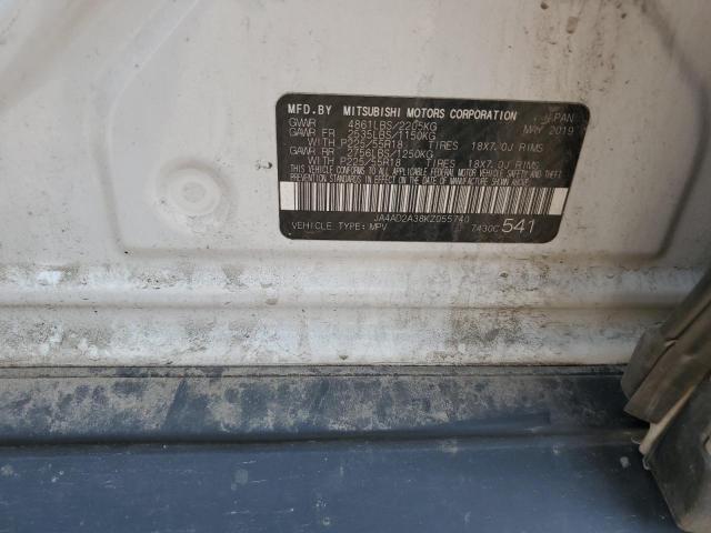 2019 MITSUBISHI OUTLANDER JA4AD2A38KZ055740