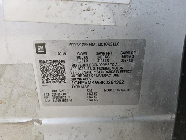 2019 CHEVROLET TRAVERSE L 1GNEVMKW8KJ264362