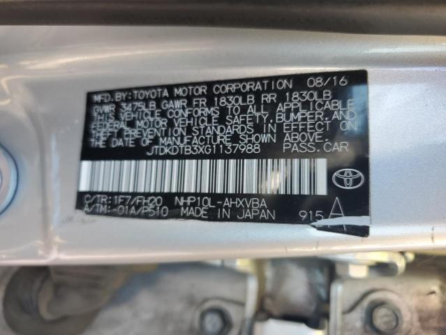 2016 TOYOTA PRIUS C - JTDKDTB3XG1137988