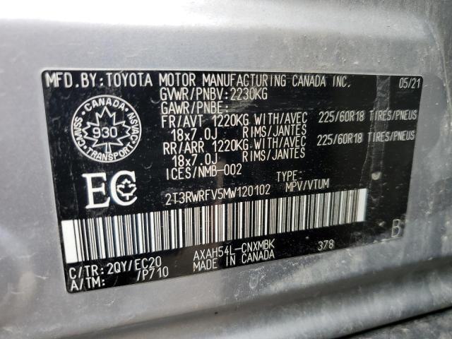 2021 TOYOTA RAV4 XLE - 2T3RWRFV5MW120102