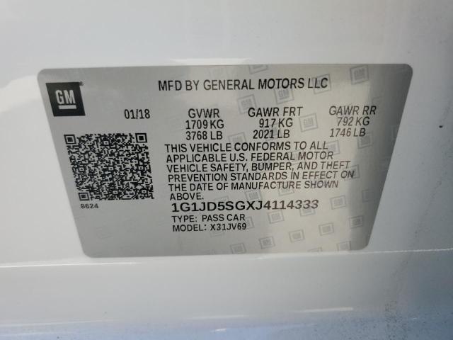 2018 CHEVROLET SONIC LT 1G1JD5SGXJ4114333