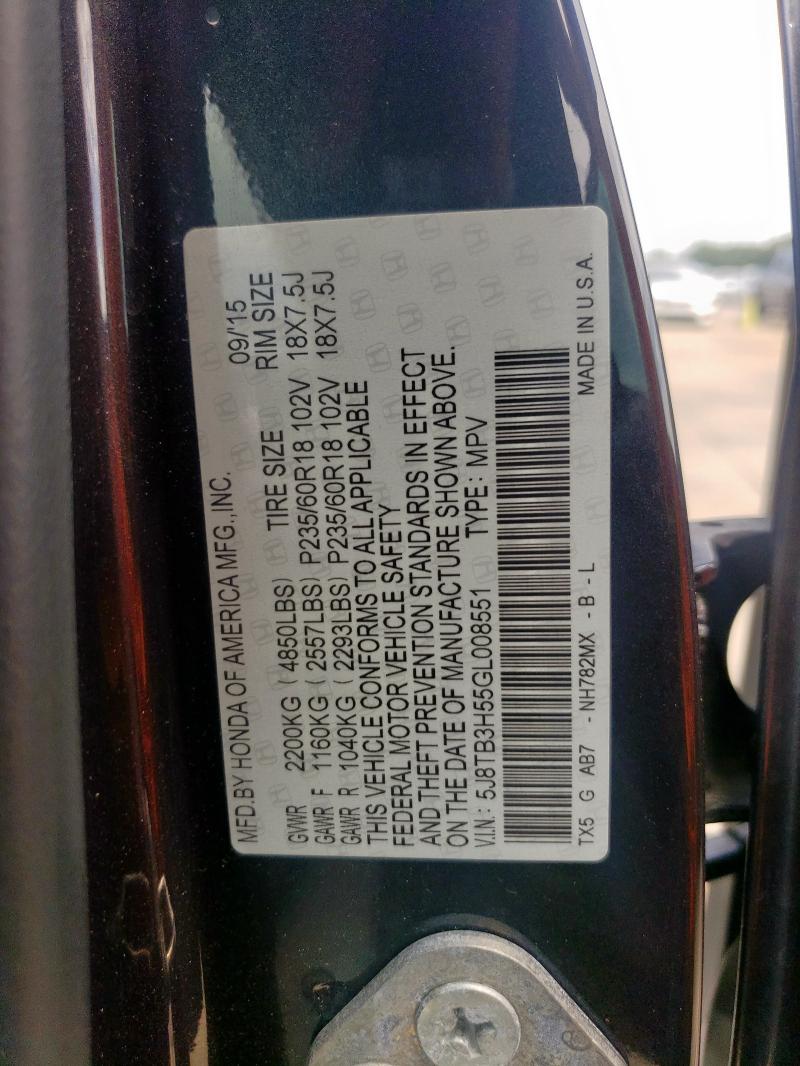 2016 ACURA RDX TECHNO 5J8TB3H55GL008551