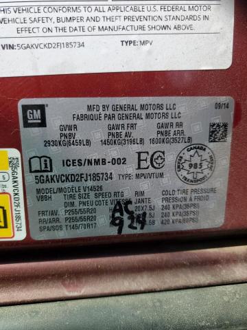 2015 BUICK ENCLAVE 5GAKVCKD2FJ185734