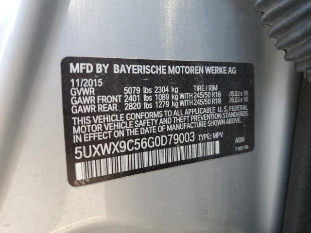 2016 BMW X3 XDRIVE2 5UXWX9C56G0D79003