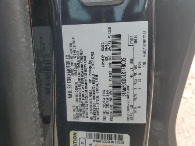2020 FORD FUSION SEL - 3FA6P0CD0LR178005