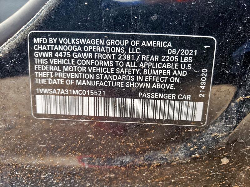 2021 VOLKSWAGEN PASSAT SE 1VWSA7A31MC015521