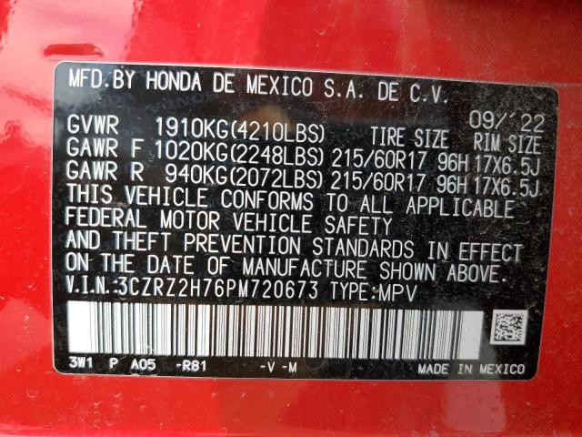 2023 HONDA HR-V EXL 3CZRZ2H76PM720673