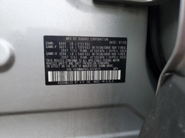 2020 SUBARU ASCENT LIM 4S4WMAPD5L3479012