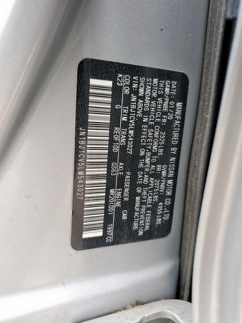 2020 NISSAN ROGUE SPOR - JN1BJ1CV5LW543027