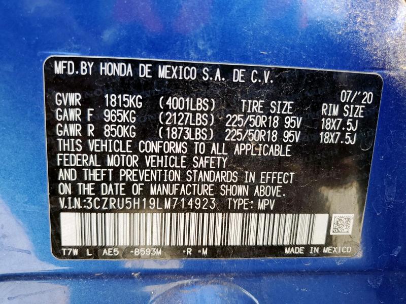 2020 HONDA HR-V SPORT - 3CZRU5H19LM714923
