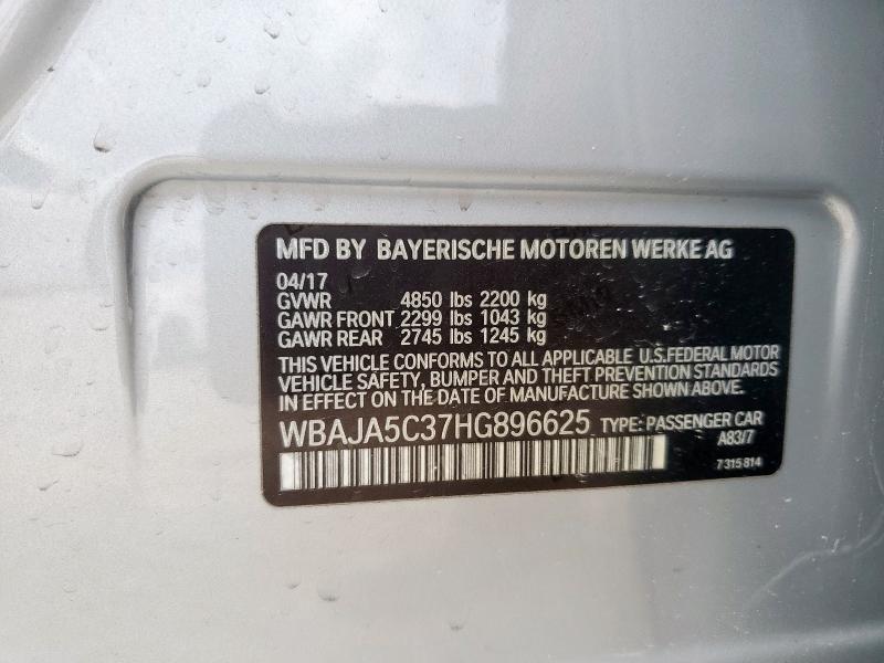 2017 BMW 530 I WBAJA5C37HG896625