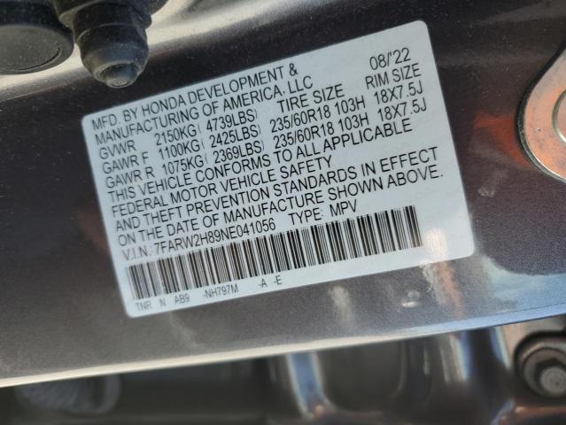 2022 HONDA CR-V EXL - 7FARW2H89NE041056