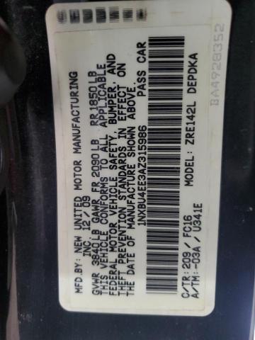2010 TOYOTA COROLLA BA - 1NXBU4EE3AZ315986