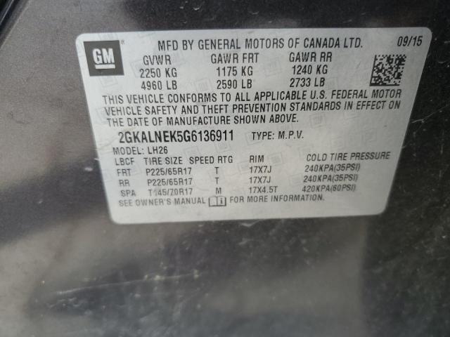 2016 GMC TERRAIN SL - 2GKALNEK5G6136911