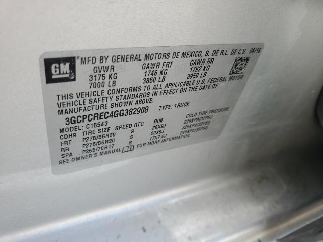 2016 CHEVROLET SILVERADO - 3GCPCREC4GG382908