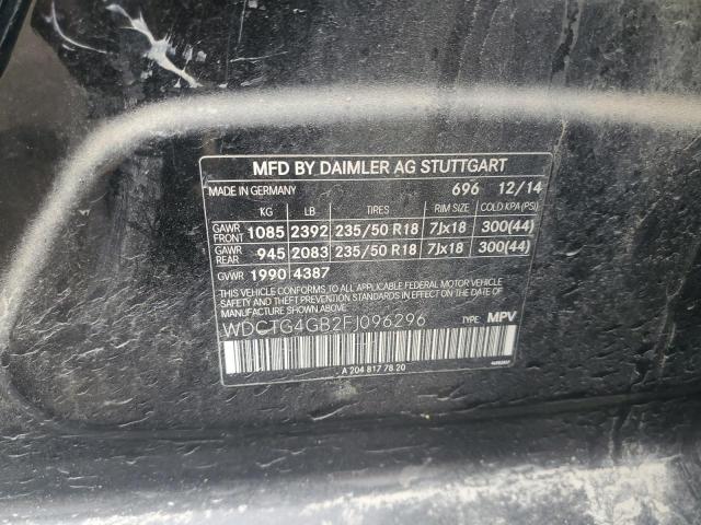 2015 MERCEDES-BENZ GLA 250 4M WDCTG4GB2FJ096296